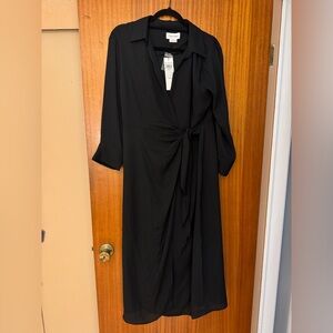 NWT Calvin Klein Black Wrap Dress